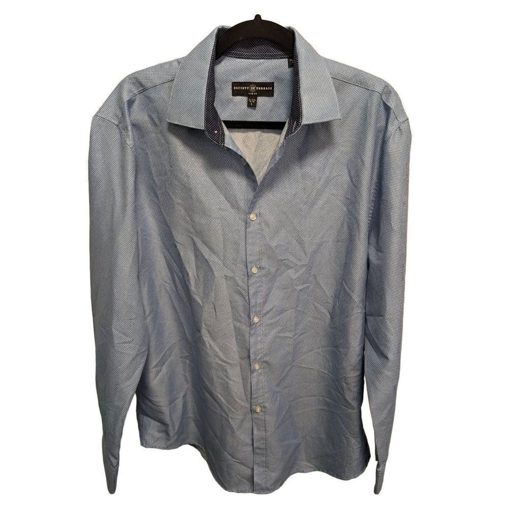 Society of Threads Slim Fit Long Sleeve Button Down Dress Shirt Men's Size Large
